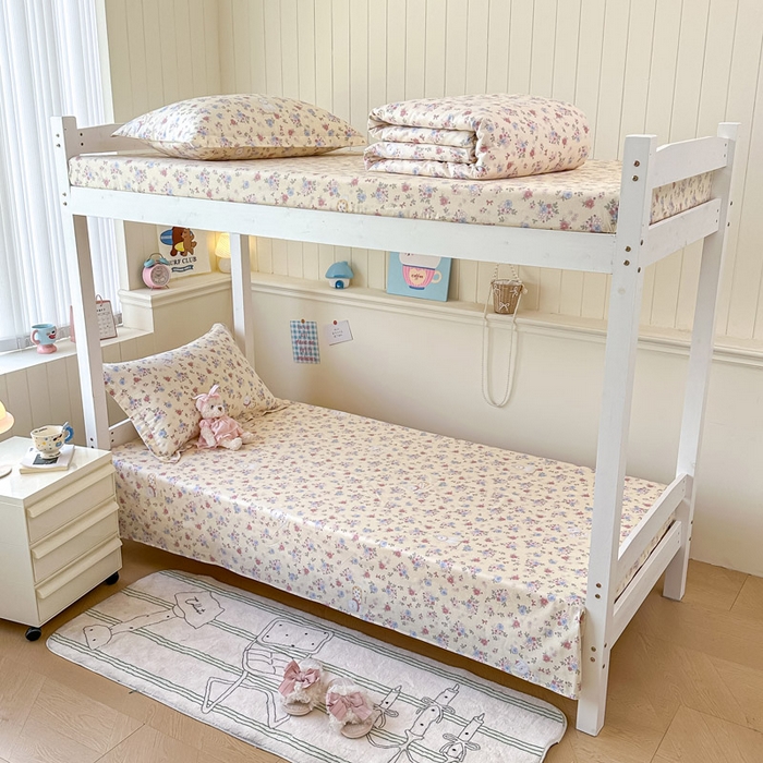 91家纺网 家纺一手货源 找家纺 2025新款学生宿舍全棉三件套 艾茉莉