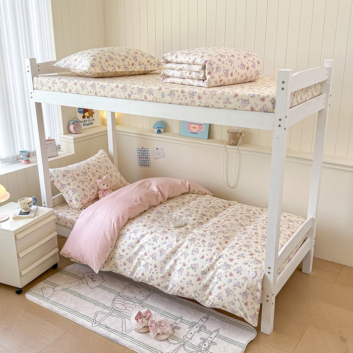 91家纺网 家纺一手货源 找家纺 2025新款学生宿舍全棉三件套 艾茉莉