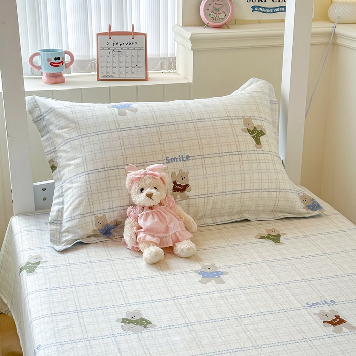 91家纺网 家纺一手货源 找家纺 2025新款学生宿舍全棉三件套 比利熊