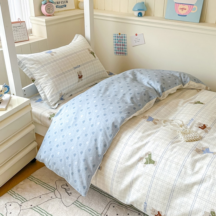 91家纺网 家纺一手货源 找家纺 2025新款学生宿舍全棉三件套 比利熊