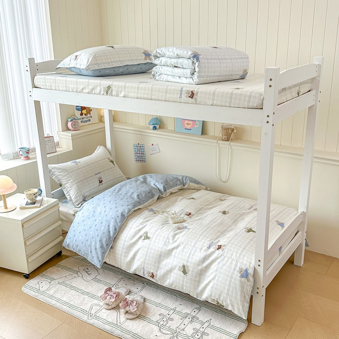 91家纺网 家纺一手货源 找家纺 2025新款学生宿舍全棉三件套 比利熊