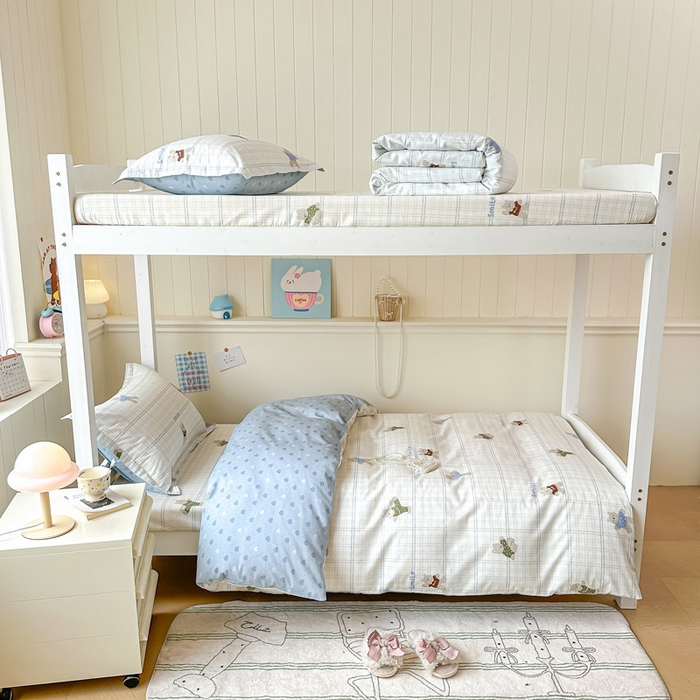 91家纺网 家纺一手货源 找家纺 2025新款学生宿舍全棉三件套 比利熊