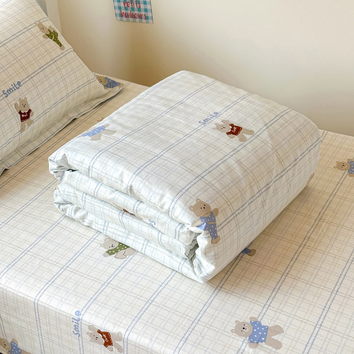 91家纺网 家纺一手货源 找家纺 2025新款学生宿舍全棉三件套 比利熊