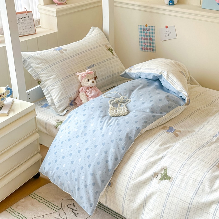 91家纺网 家纺一手货源 找家纺 2025新款学生宿舍全棉三件套 比利熊