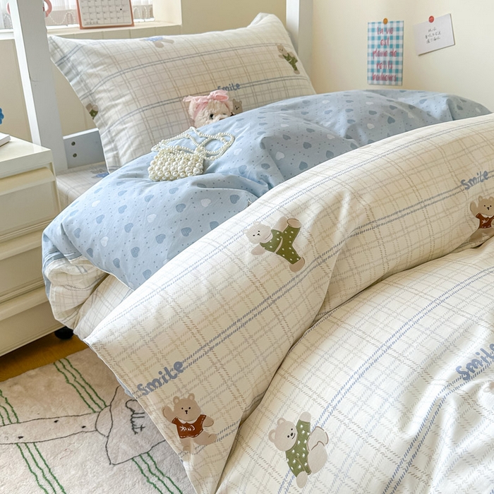 91家纺网 家纺一手货源 找家纺 2025新款学生宿舍全棉三件套 比利熊