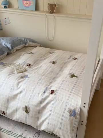 91家纺网 家纺一手货源 找家纺 2025新款学生宿舍全棉三件套 比利熊