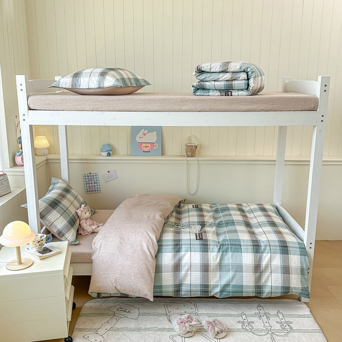 91家纺网 家纺一手货源 找家纺 2025新款学生宿舍全棉三件套 格兰德-咖