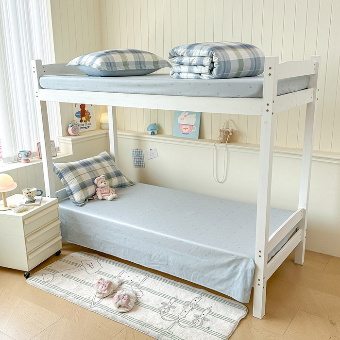 91家纺网 家纺一手货源 找家纺 2025新款学生宿舍全棉三件套 格兰德-蓝