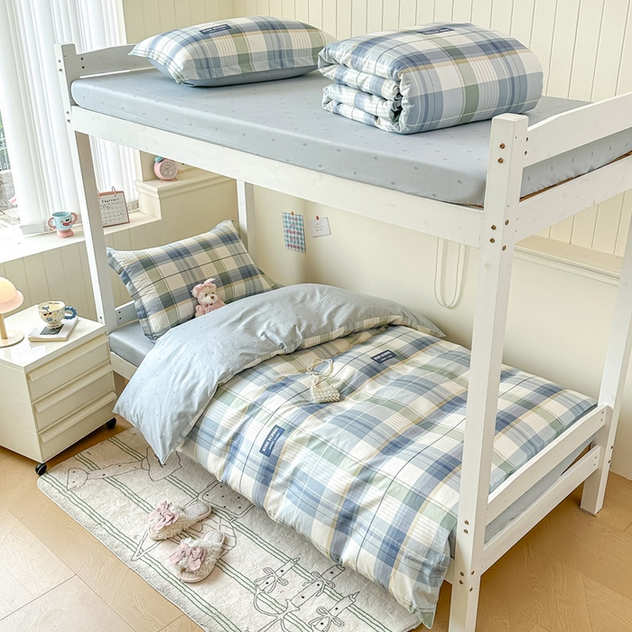 2025新款学生宿舍全棉三件套 格兰德-蓝