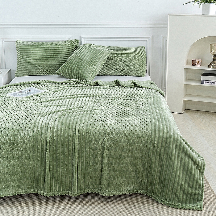 91家纺网 家纺一手货源 找家纺 楼兰公主 2025新款金龟绒多功能毛毯 金龟绒-茶绿