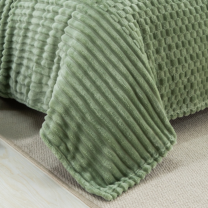 91家纺网 家纺一手货源 找家纺 楼兰公主 2025新款金龟绒多功能毛毯 金龟绒-茶绿