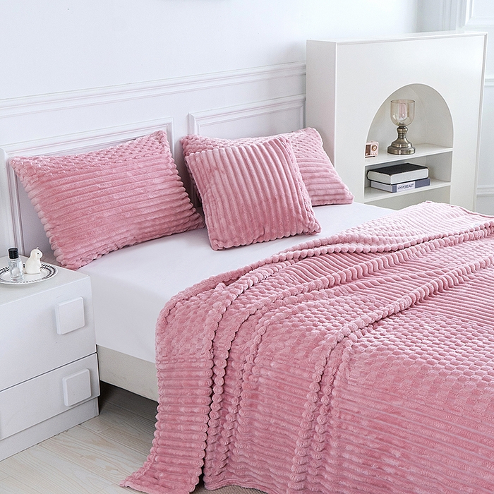 91家纺网 家纺一手货源 找家纺 楼兰公主 2025新款金龟绒多功能毛毯 金龟绒-粉