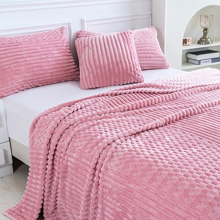 91家纺网 家纺一手货源 找家纺 楼兰公主 2025新款金龟绒多功能毛毯 金龟绒-粉