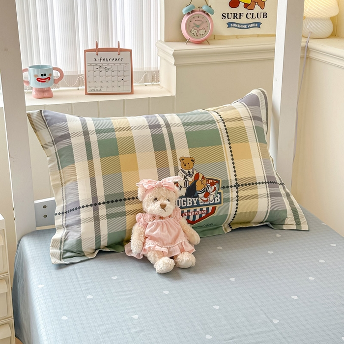 91家纺网 家纺一手货源 找家纺 2025新款学生宿舍全棉三件套 杰米熊