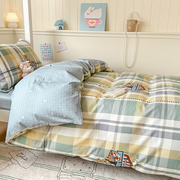 91家纺网 家纺一手货源 找家纺 2025新款学生宿舍全棉三件套 杰米熊