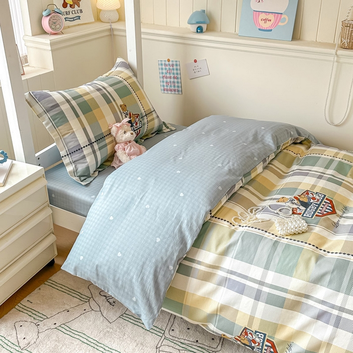 91家纺网 家纺一手货源 找家纺 2025新款学生宿舍全棉三件套 杰米熊