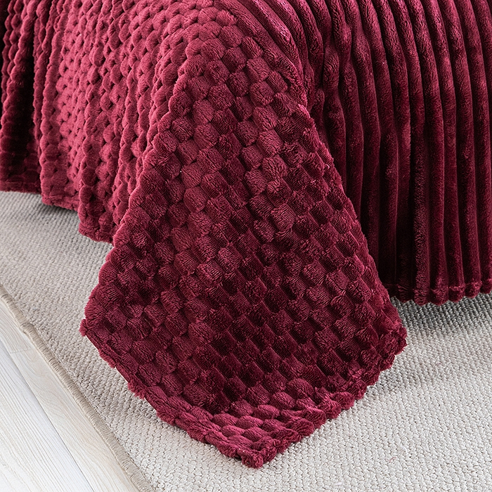 91家纺网 家纺一手货源 找家纺 楼兰公主 2025新款金龟绒多功能毛毯 金龟绒-酒红