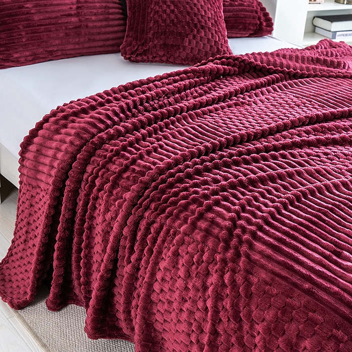 91家纺网 家纺一手货源 找家纺 楼兰公主 2025新款金龟绒多功能毛毯 金龟绒-酒红