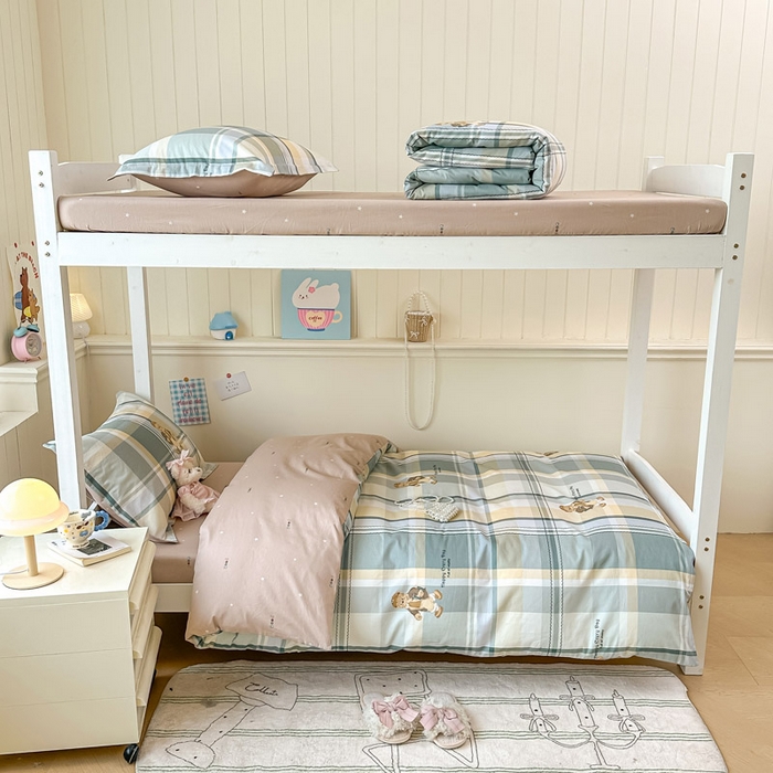 91家纺网 家纺一手货源 找家纺 2025新款学生宿舍全棉三件套 洛克熊