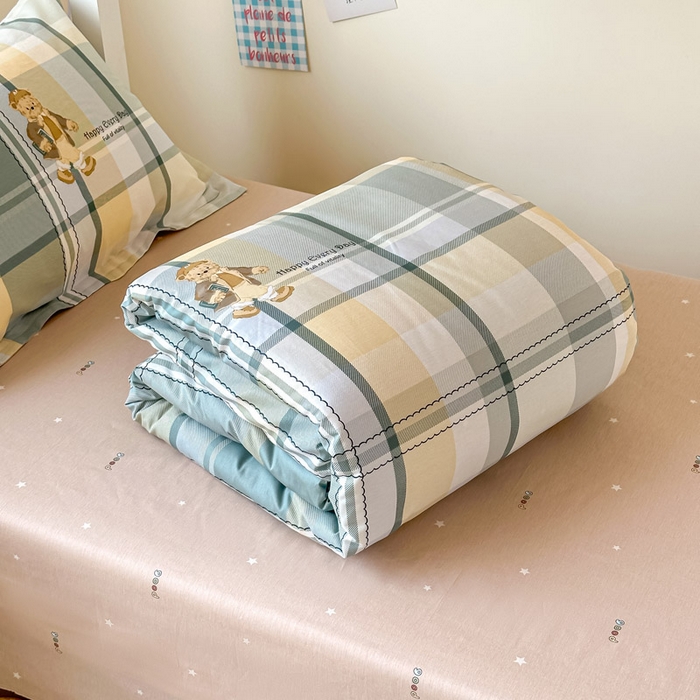 91家纺网 家纺一手货源 找家纺 2025新款学生宿舍全棉三件套 洛克熊