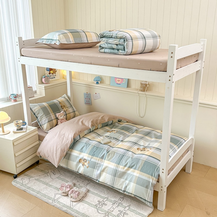 91家纺网 家纺一手货源 找家纺 2025新款学生宿舍全棉三件套 洛克熊