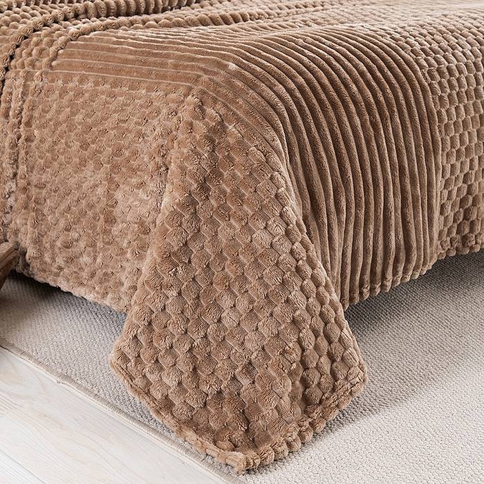 91家纺网 家纺一手货源 找家纺 楼兰公主 2025新款金龟绒多功能毛毯 金龟绒-咖