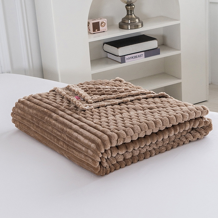 91家纺网 家纺一手货源 找家纺 楼兰公主 2025新款金龟绒多功能毛毯 金龟绒-咖