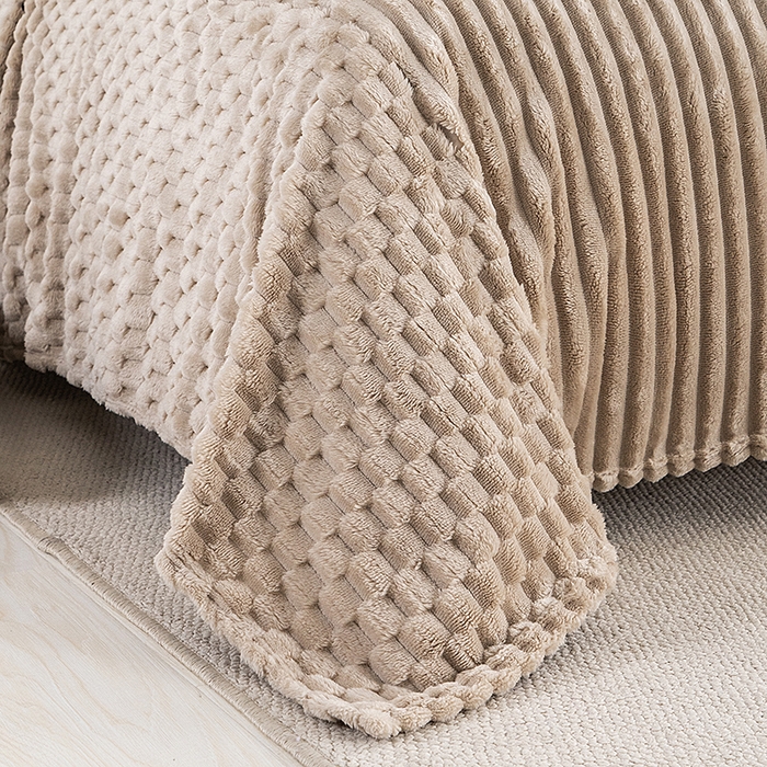 91家纺网 家纺一手货源 找家纺 楼兰公主 2025新款金龟绒多功能毛毯 金龟绒-卡其