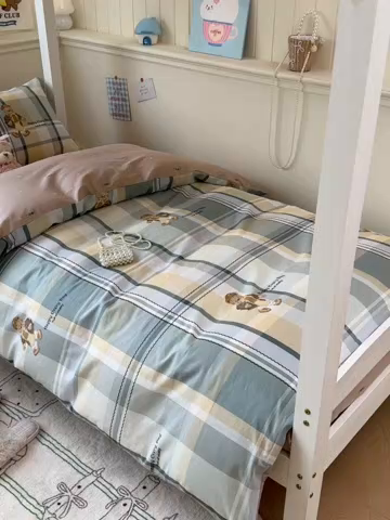 91家纺网 家纺一手货源 找家纺 2025新款学生宿舍全棉三件套 洛克熊