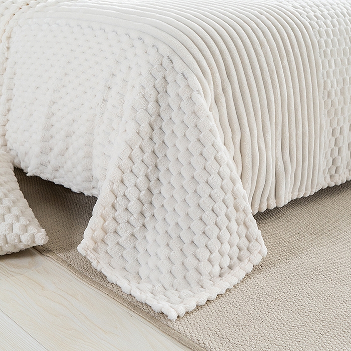 91家纺网 家纺一手货源 找家纺 楼兰公主 2025新款金龟绒多功能毛毯 金龟绒-米白