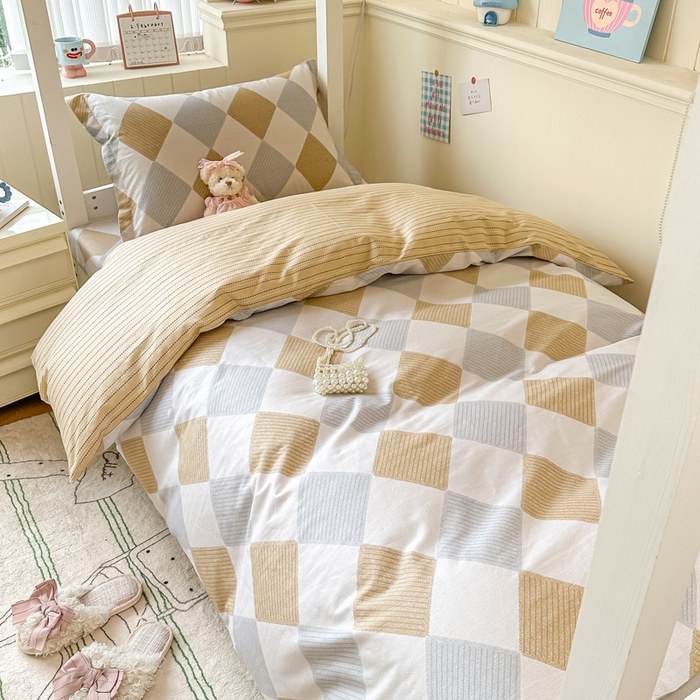 91家纺网 家纺一手货源 找家纺 2025新款学生宿舍全棉三件套 瑞吉斯