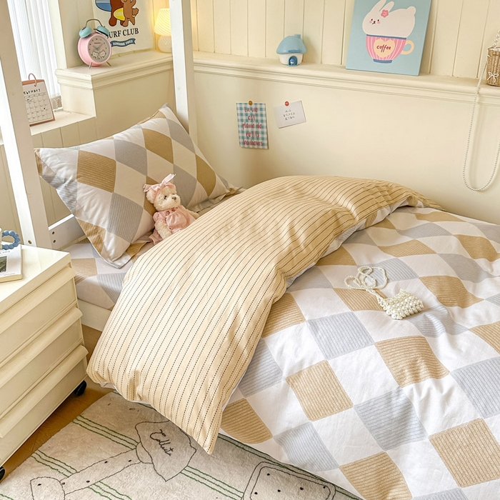 91家纺网 家纺一手货源 找家纺 2025新款学生宿舍全棉三件套 瑞吉斯