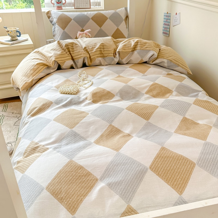 91家纺网 家纺一手货源 找家纺 2025新款学生宿舍全棉三件套 瑞吉斯