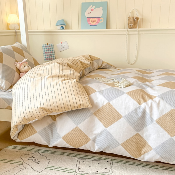 91家纺网 家纺一手货源 找家纺 2025新款学生宿舍全棉三件套 瑞吉斯