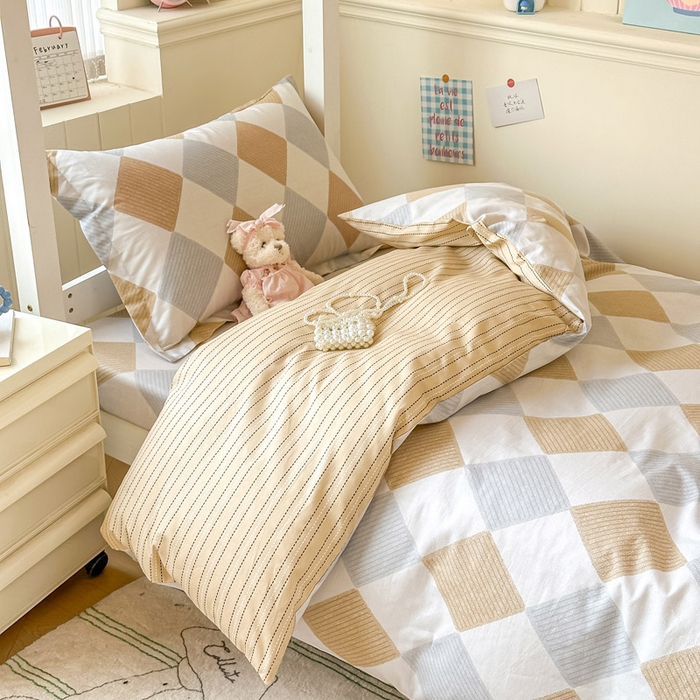 91家纺网 家纺一手货源 找家纺 2025新款学生宿舍全棉三件套 瑞吉斯