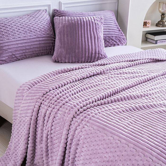 91家纺网 家纺一手货源 找家纺 楼兰公主 2025新款金龟绒多功能毛毯 金龟绒-紫色