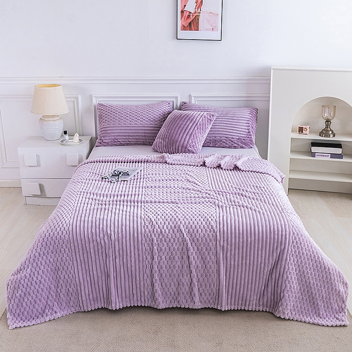 91家纺网 家纺一手货源 找家纺 楼兰公主 2025新款金龟绒多功能毛毯 金龟绒-紫色