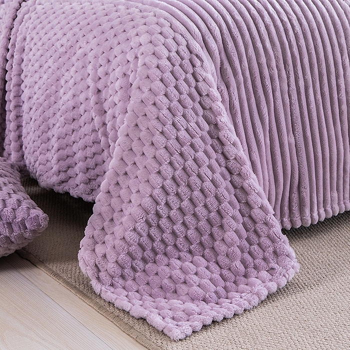 91家纺网 家纺一手货源 找家纺 楼兰公主 2025新款金龟绒多功能毛毯 金龟绒-紫色
