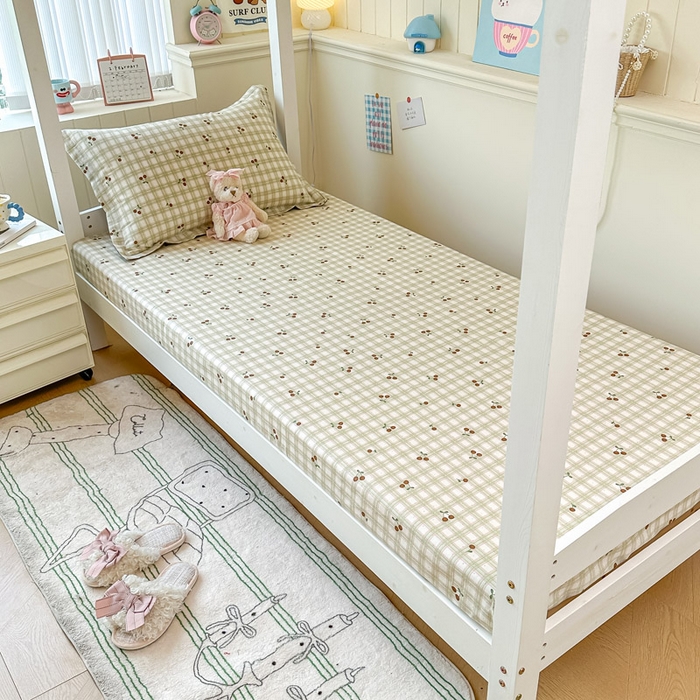 91家纺网 家纺一手货源 找家纺 2025新款学生宿舍全棉三件套 酸甜樱桃