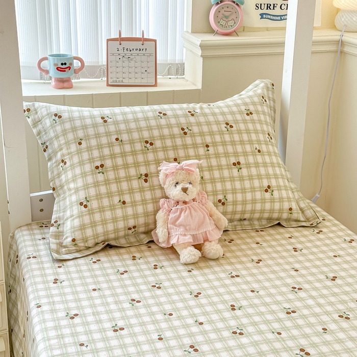 91家纺网 家纺一手货源 找家纺 2025新款学生宿舍全棉三件套 酸甜樱桃