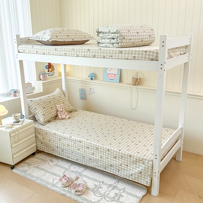 91家纺网 家纺一手货源 找家纺 2025新款学生宿舍全棉三件套 酸甜樱桃