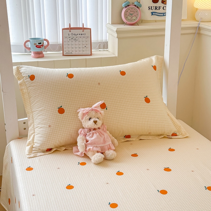 91家纺网 家纺一手货源 找家纺 2025新款学生宿舍全棉三件套 甜桔