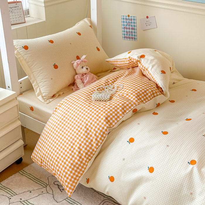 91家纺网 家纺一手货源 找家纺 2025新款学生宿舍全棉三件套 甜桔