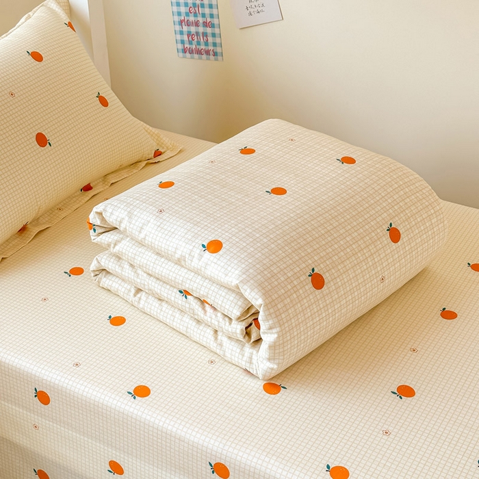 91家纺网 家纺一手货源 找家纺 2025新款学生宿舍全棉三件套 甜桔
