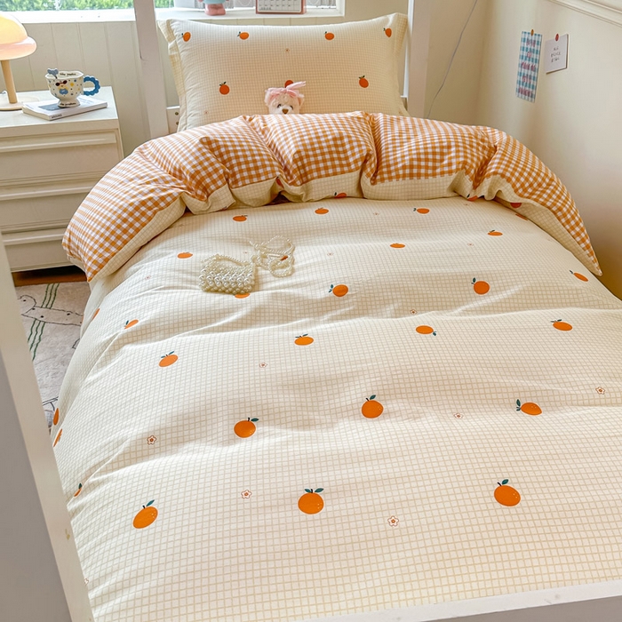 91家纺网 家纺一手货源 找家纺 2025新款学生宿舍全棉三件套 甜桔