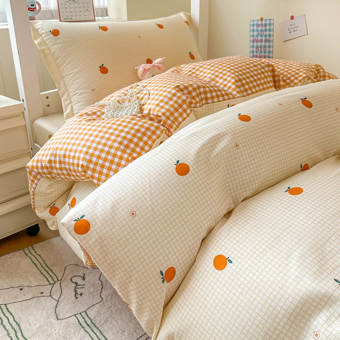 91家纺网 家纺一手货源 找家纺 2025新款学生宿舍全棉三件套 甜桔