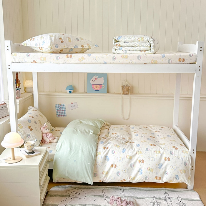 91家纺网 家纺一手货源 找家纺 2025新款学生宿舍全棉三件套 童趣绘彩