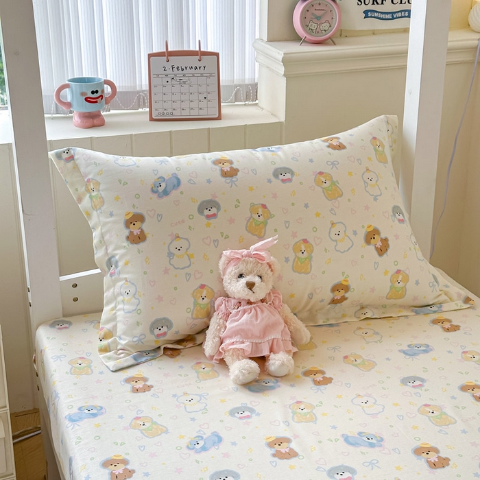 91家纺网 家纺一手货源 找家纺 2025新款学生宿舍全棉三件套 童趣绘彩