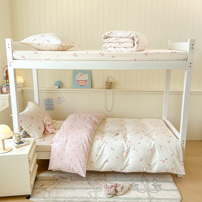 91家纺网 家纺一手货源 找家纺 2025新款学生宿舍全棉三件套 樱桃甜宠