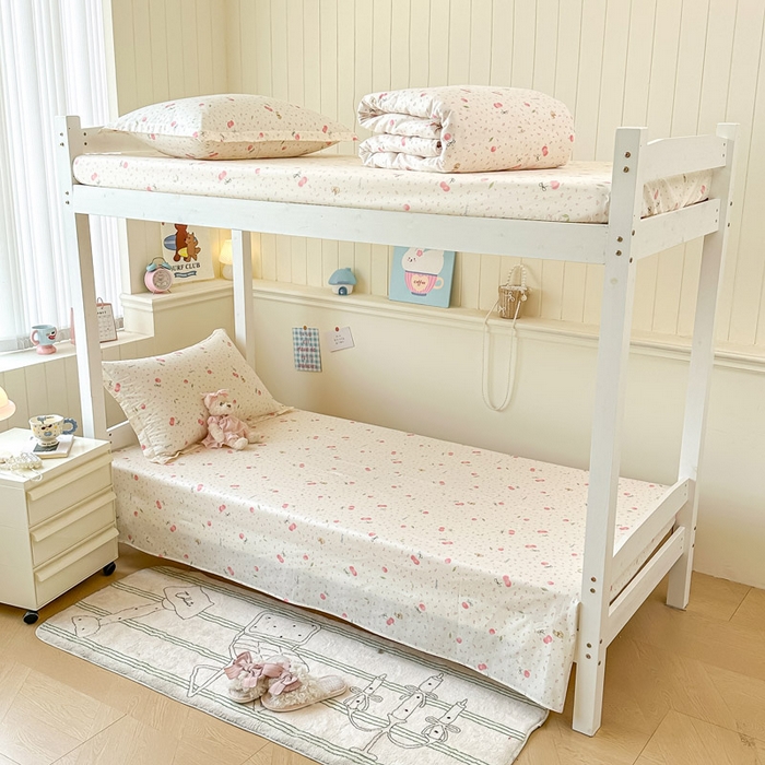 91家纺网 家纺一手货源 找家纺 2025新款学生宿舍全棉三件套 樱桃甜宠